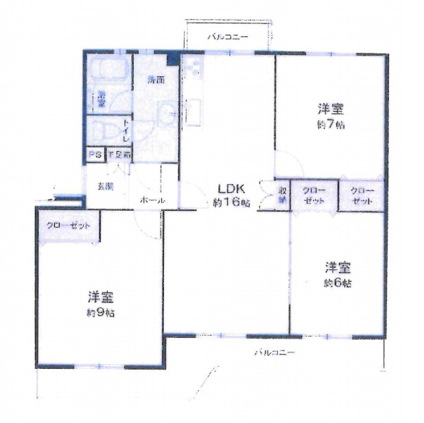 東新井団地23号棟の間取り|【東新井団地23号棟】・3LDK・専有面積82.77m2・バルコニー面積10.53m2