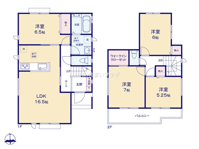 仲介手数料無料）一宮市萩原町林野２８番Ｂ棟の間取り