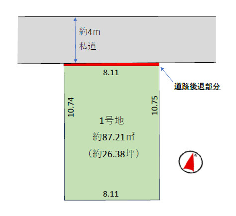 板橋区徳丸6丁目　生活快適エリア　整形地×建築条件なし　限定1区画の土地図|素地価格 6,199万円（ブロック・整地なし）、造成後価格 6,499万円（上下水道引込・ブロック・整地あり）