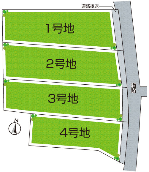 高槻市富田町　第1期　売土地の区画図|全4区画
