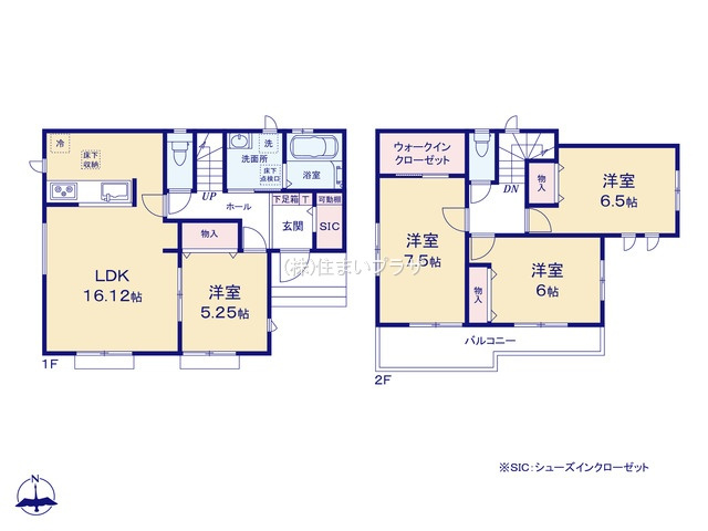 仲介手数料無料）一宮市萩原町林野２８番C棟の間取り