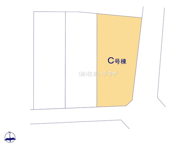 仲介手数料無料）一宮市萩原町林野２８番C棟の区画図