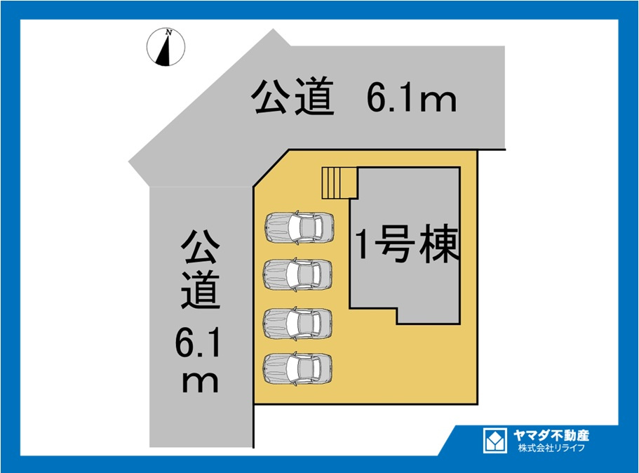 ハートフルタウン　一宮市浅井町小日比野　全１区画分譲の区画図|■区画図
■YAMADA電機の　ヤマダ不動産　株式会社リライフ　
いつでもお問合わせ下さい。
