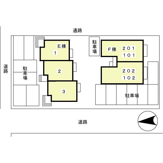 アネックス河尻　Ｅの区画図