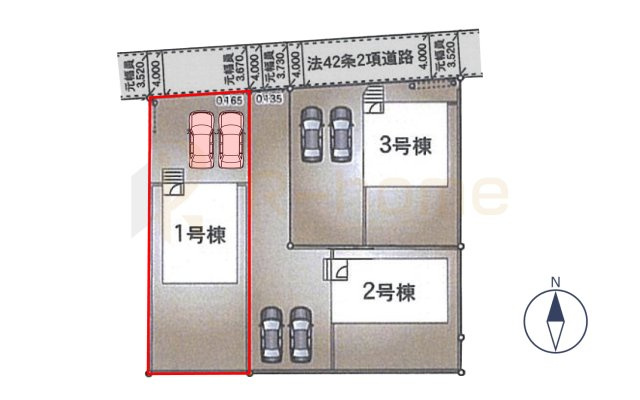 下妻市二本紀第2　新築戸建て　1号棟の区画図|大きなお買い物だからこそ、メリット・デメリットを伝えさせて頂きます。
R-homeにお任せください♪