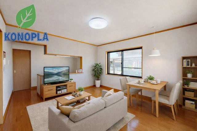 【中古戸建】伊勢崎市五目牛町の居間・リビング|■リビング｜＊本画像はイメージ生成AIにより作成したもので、実際の建物とは異なる場合があります。詳細は現地にてご確認ください。「027-386-8693」お気軽にお問い合わせを＾＾