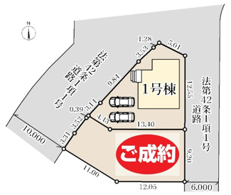 【区画図】 | 【仲介手数料無料！！】川崎市麻生区虹ヶ丘1丁目　新築戸建て（全2棟）1号棟　6880万円