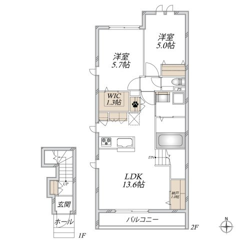 （仮称）足立区一ツ家１丁目メゾンの間取り