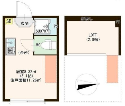 杉並区成田東５丁目のアパートの間取り