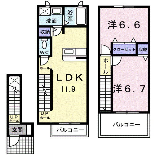 グリーン・パーク Bの間取り