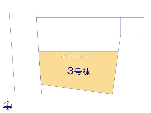 草加市長栄2丁目 新築分譲住宅 全3棟 3号棟の区画図