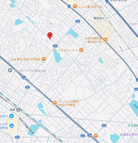 加古川市平岡町一色　土地の地図
