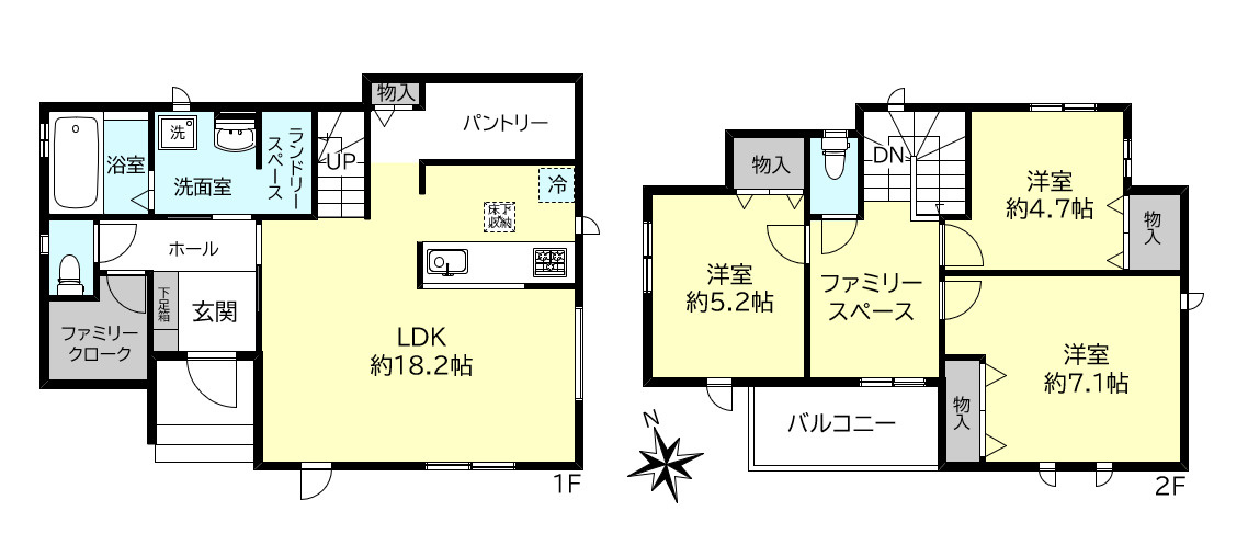 神戸市西区枝吉１丁目新築戸建A号棟の間取り