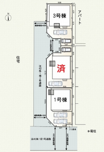 【区画図】 | 【仲介手数料０円】海老名市今里第8　新築一戸建て　全3棟 | 海老名市今里第8　新築一戸建て　全3棟