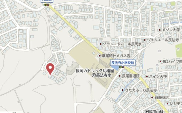 長岡京市今里南平尾　中古戸建の地図