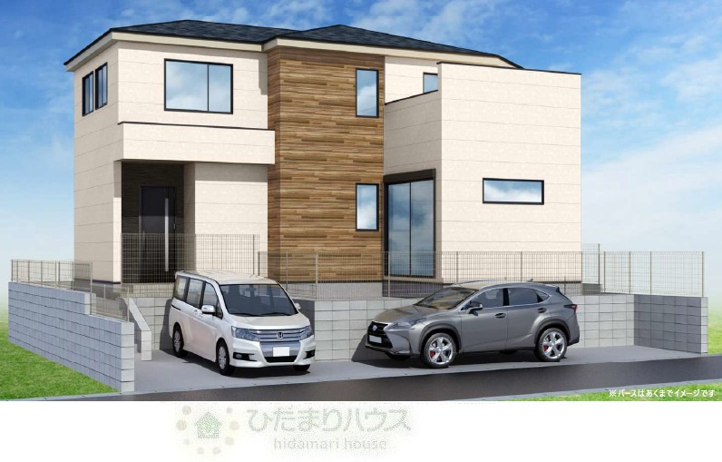 流山市立東深井22期　新築戸建　1号棟の外観パース|外観パース（現状と異なる場合がございます。）
