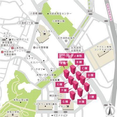 パークシティ本牧Ａ棟の地図