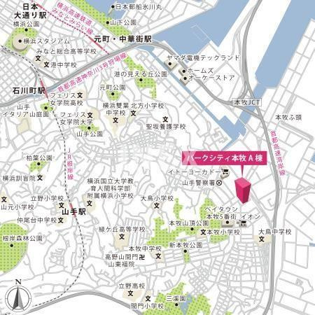 パークシティ本牧Ａ棟の地図
