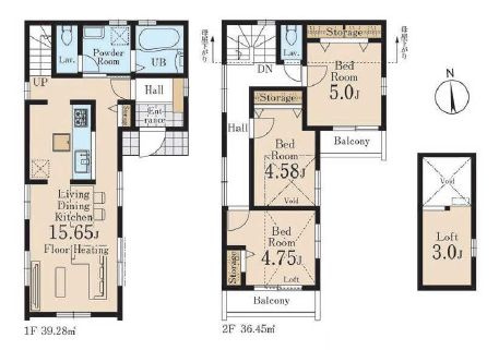 【間取り】 | 杉並区宮前１丁目　新築戸建て　４号棟 | 3LDK・土地面積79.61ｍ2・建物面積75.73ｍ2