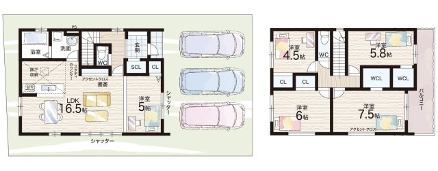 加古川市尾上町　第12期　新築一戸建ての間取り|1号棟
