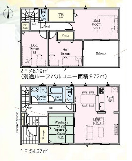 秦野市堀西第25　新築戸建　全4棟2号棟の間取り