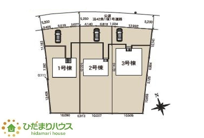 【区画図】 | 東海村亀下第1　新築戸建　1号棟 | 閑静な住宅街にございます。