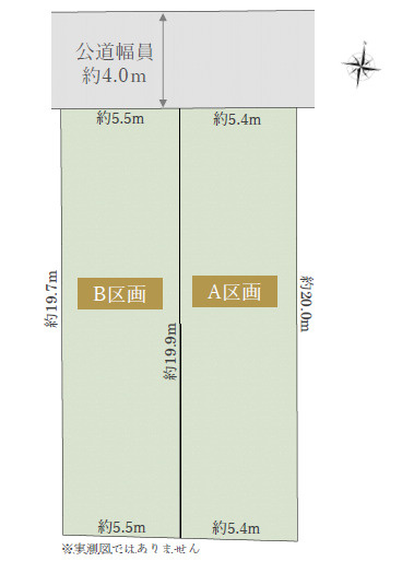 練馬区富士見台3丁目　整形地×建築条件なし　全2区画の土地図