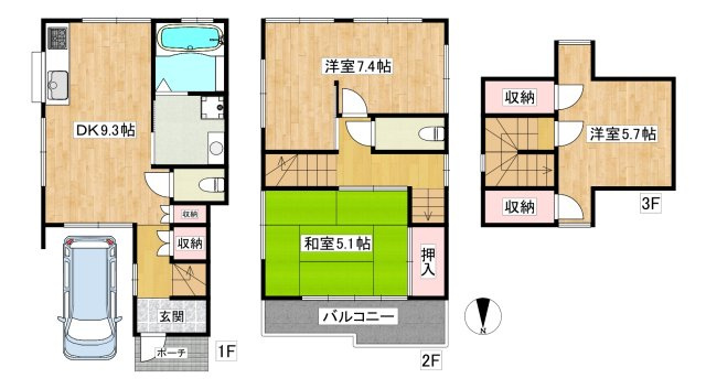 【間取り】 | 樋ノ口町２丁目中古テラスハウス