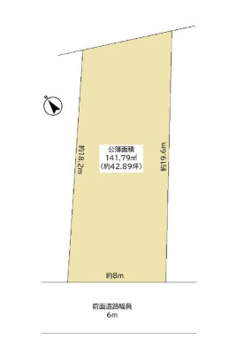 加古川市尾上町今福　土地の土地図|敷地約42.8坪です。