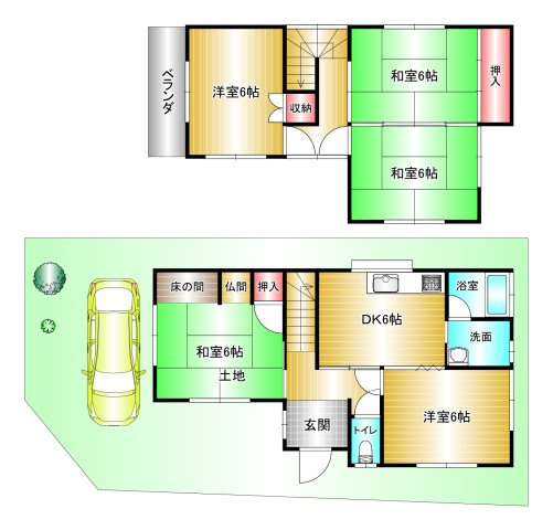 泉南市新家　中古一戸建ての間取り