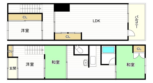 阪南町戸建ての間取り