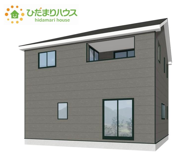 日立市小木津町第6　新築戸建　1号棟の外観パース|スタイリッシュな外観です(^^)/