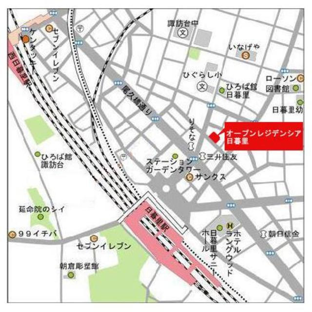 オープンレジデンシア日暮里の地図
