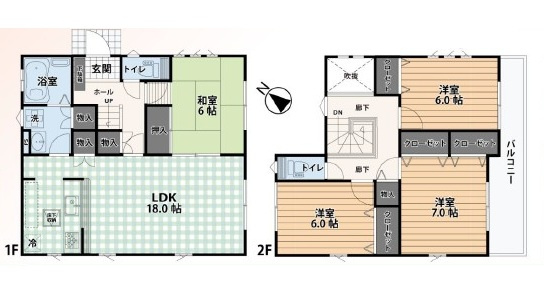 坂戸市片柳中古戸建の間取り