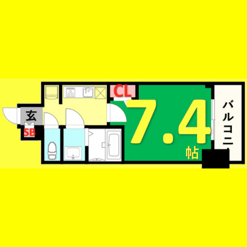 プレサンス今池駅前フェルディノ　名古屋市賃貸　仲介手数料無料の間取り