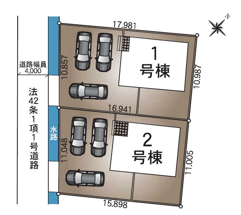 新築戸建　千曲市内川　全2棟の間取り