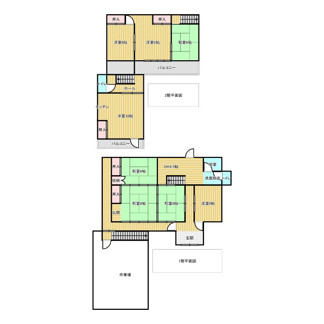 小山市間々田 中古戸建【離れ・作業場付き】DIY・趣味にもおすすめの大型中古戸建の間取り