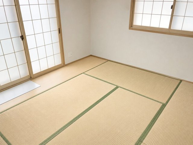 宗像市池田 中古戸建の和室|客間やお子さまの遊び場としても便利な和室！
（※AI加工により家具・荷物を消去しています）