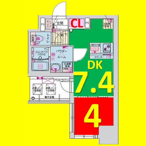 プレサンス今池駅前フェルディノ　名古屋市賃貸　仲介手数料無料の間取り