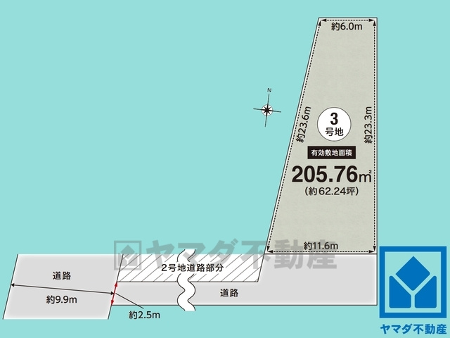 西宮市新甲陽町　3号地の土地図