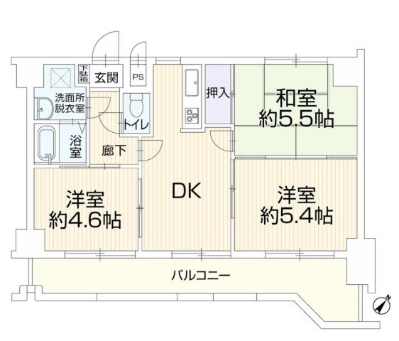【間取り】 | エクセル橋本南 | 3DKは、ダイニングキッチンと3つの居室がある間取りです。ファミリー層や、個室を複数必要とするご家庭に適しています。食事スペースとくつろぎの場を分け、それぞれの個室も確保できるため、快適に過ごせます。