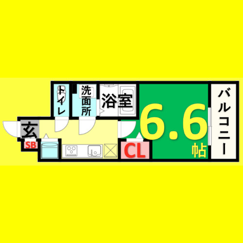 プレサンス千種アイル　名古屋市賃貸　仲介手数料無料の間取り
