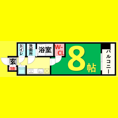 プレサンスジェネ千種内山Ⅱ　名古屋市賃貸　仲介手数料無料の間取り