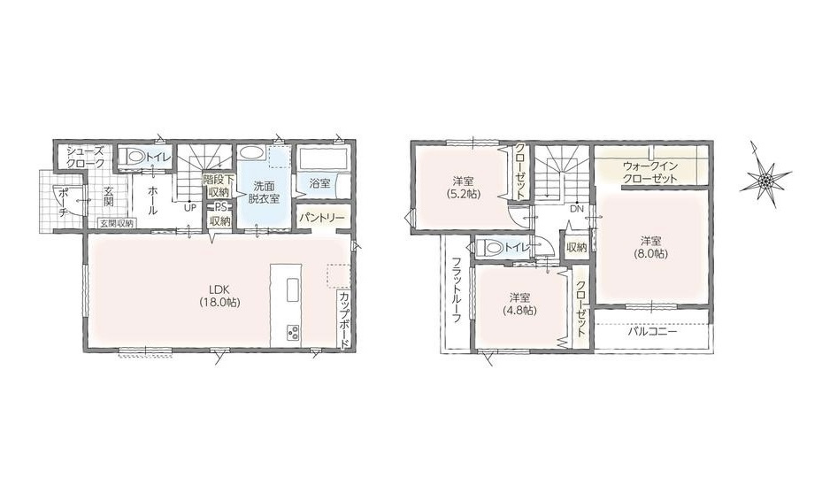 日立市東大沼町　新築戸建の間取り|間取り図です♪