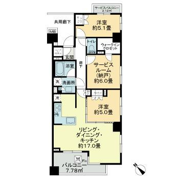 アールブラン大倉山の間取り
