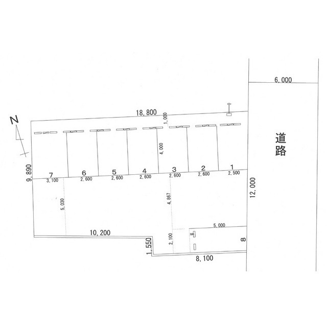 岐阜市御手洗の駐車場の間取り