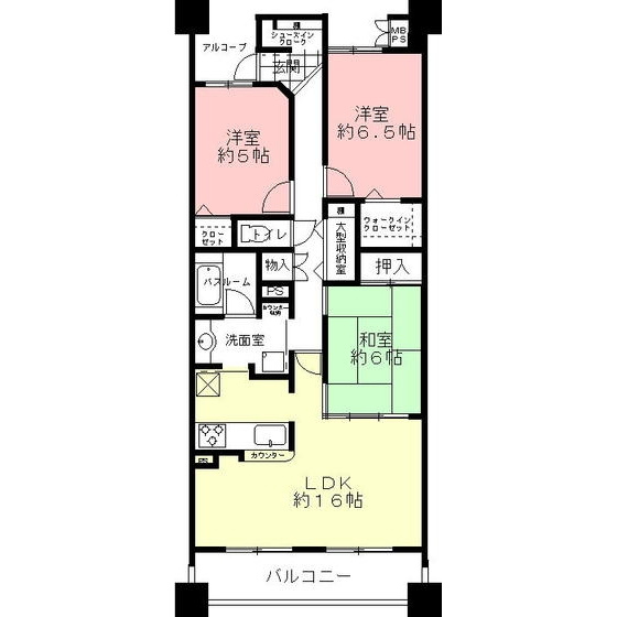 ライオンズ岐阜セントマークス壱番館２０６号室の間取り