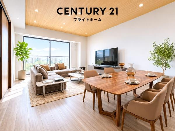 パークコリーナ上大岡アジュールコートの居間・リビング|家族が自然と集まるリビングは
落ち着きのある空間です♪
※家具等はCGでの参考レイアウトです