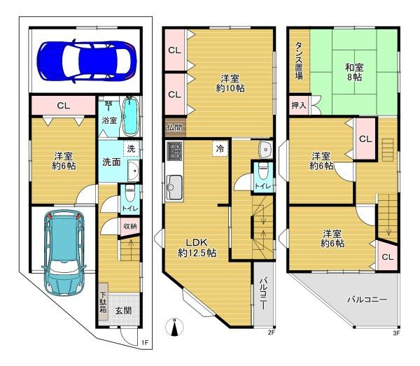 【間取り】 | 門真市南野口町　中古戸建