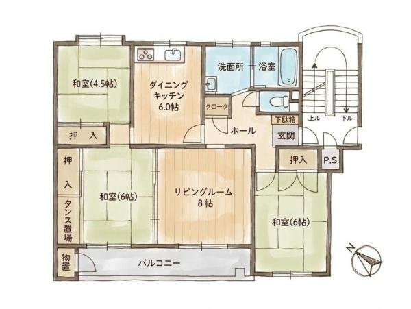 三ツ池ハイツC棟の間取り